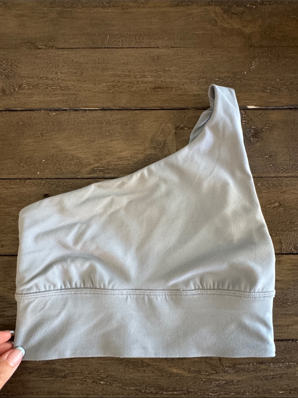 Lululemon One-Shoulder Light Gray Sports Bra